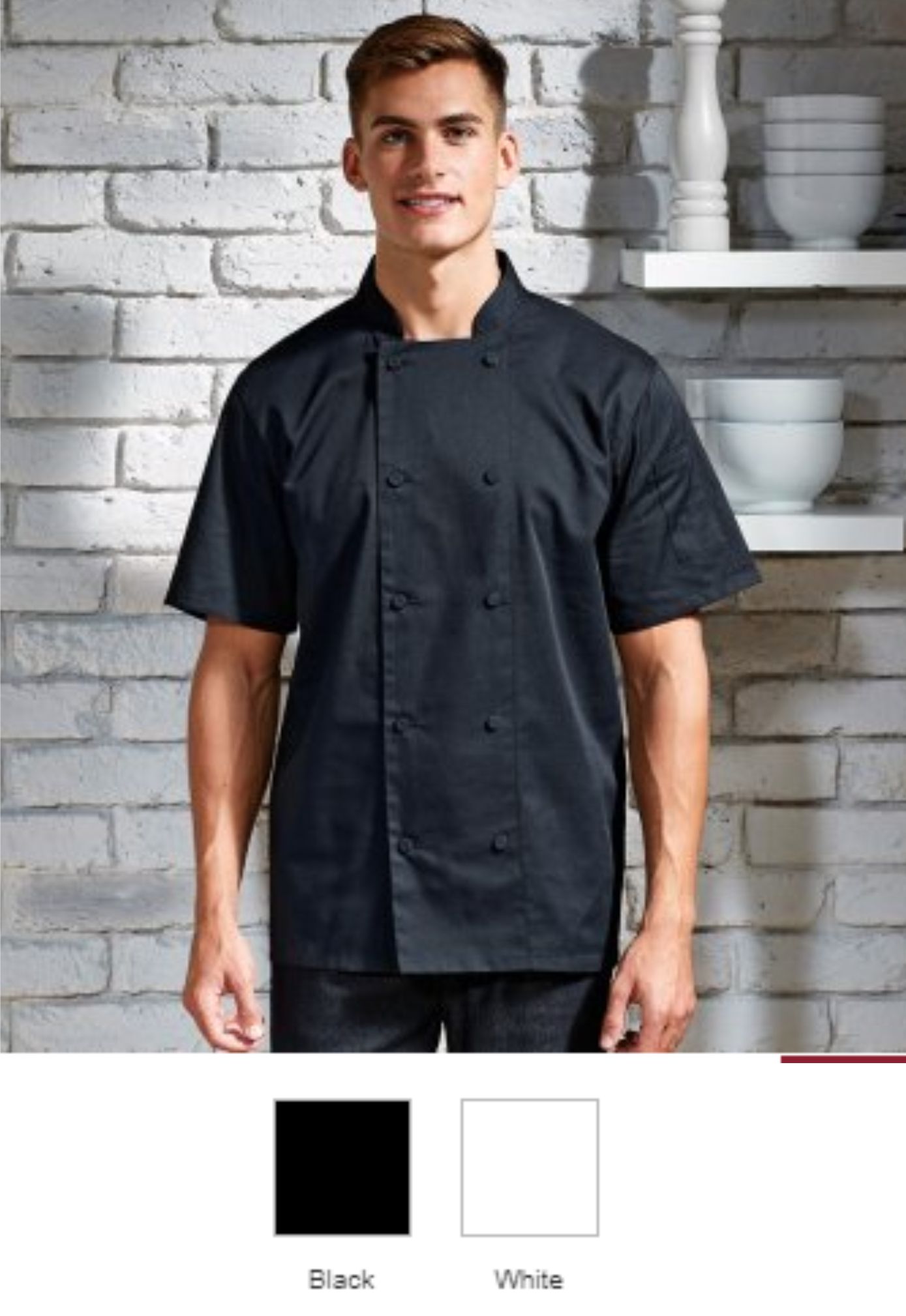 Premier PR902 Coolchecker Short Sleeve Chef's Jacket - Click Image to Close